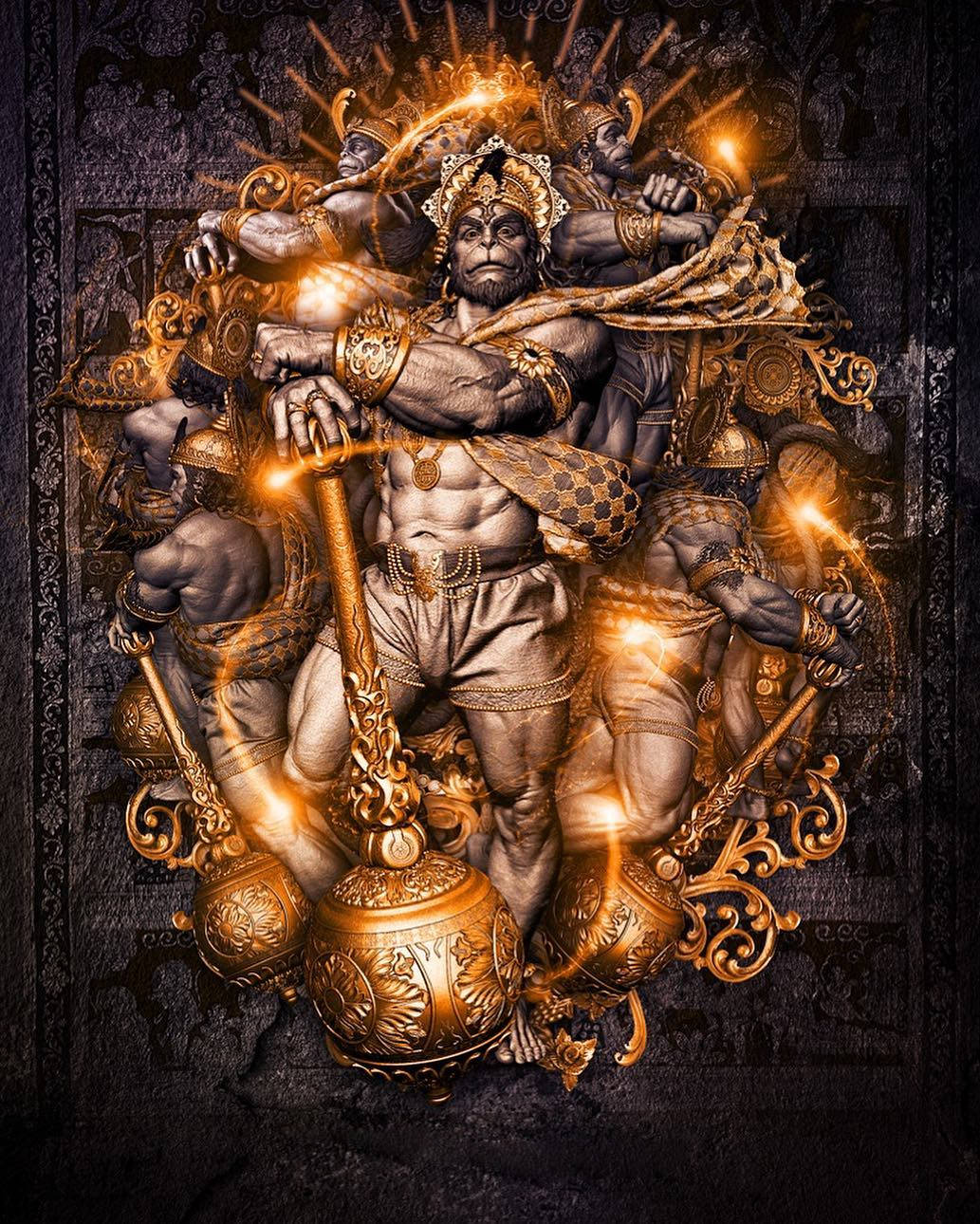 Lord Hanuman 3d Digital Illustration Background