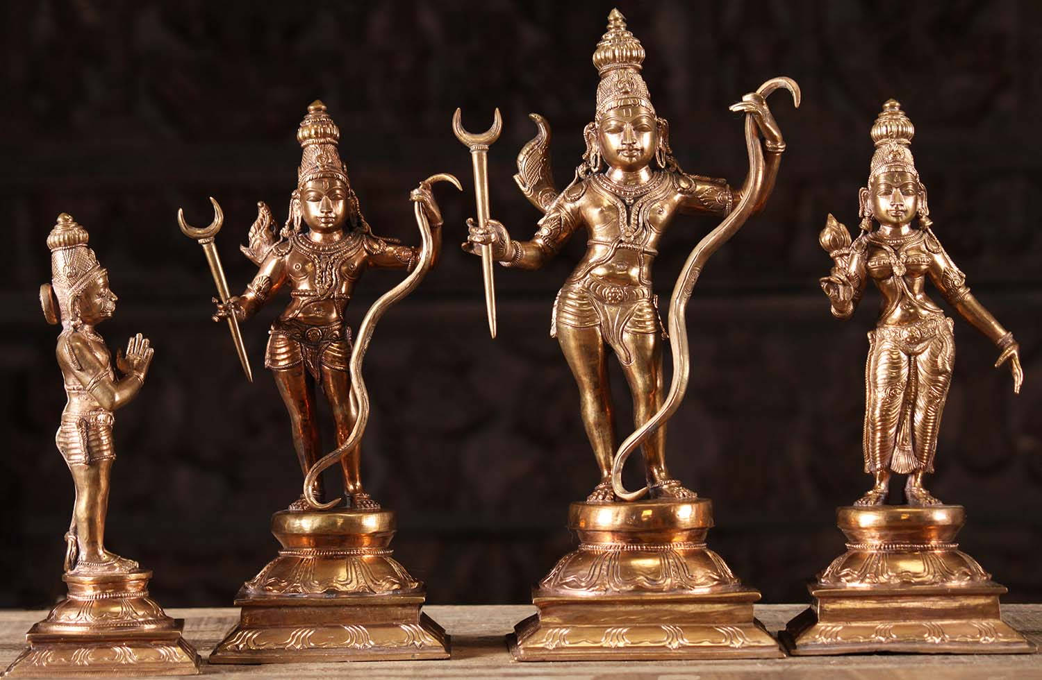 Lord Hanuman 3d Four Figures Background