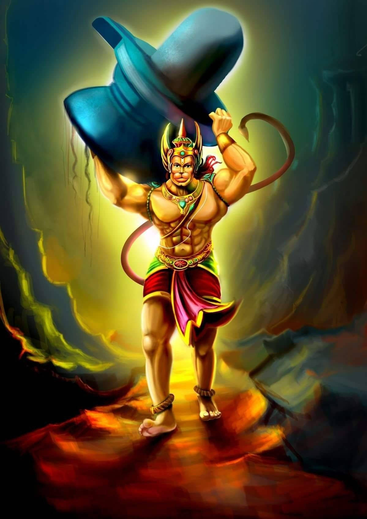 Lord Hanuman 3d Shiva Linga Background