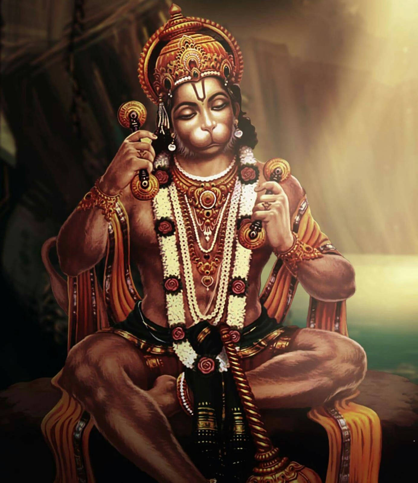 Lord Hanuman 3d Sunlight Background