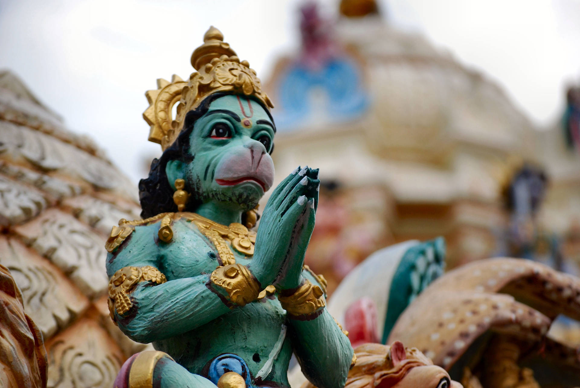 Lord Hanuman Blue Figurine Hd Background