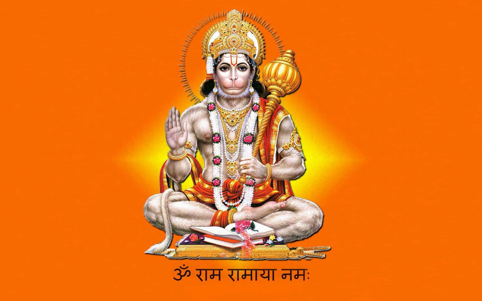 Lord Hanuman Meditative Pose Background