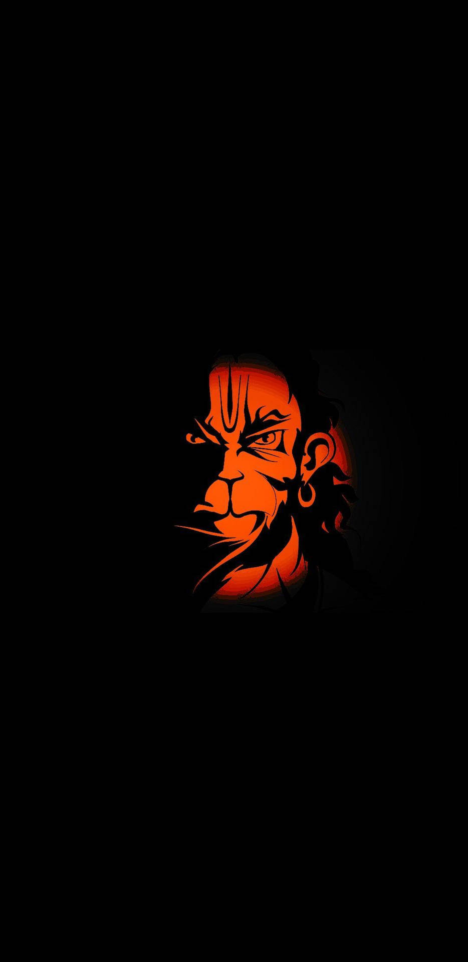 Lord Hanuman Orange Face Hd Background