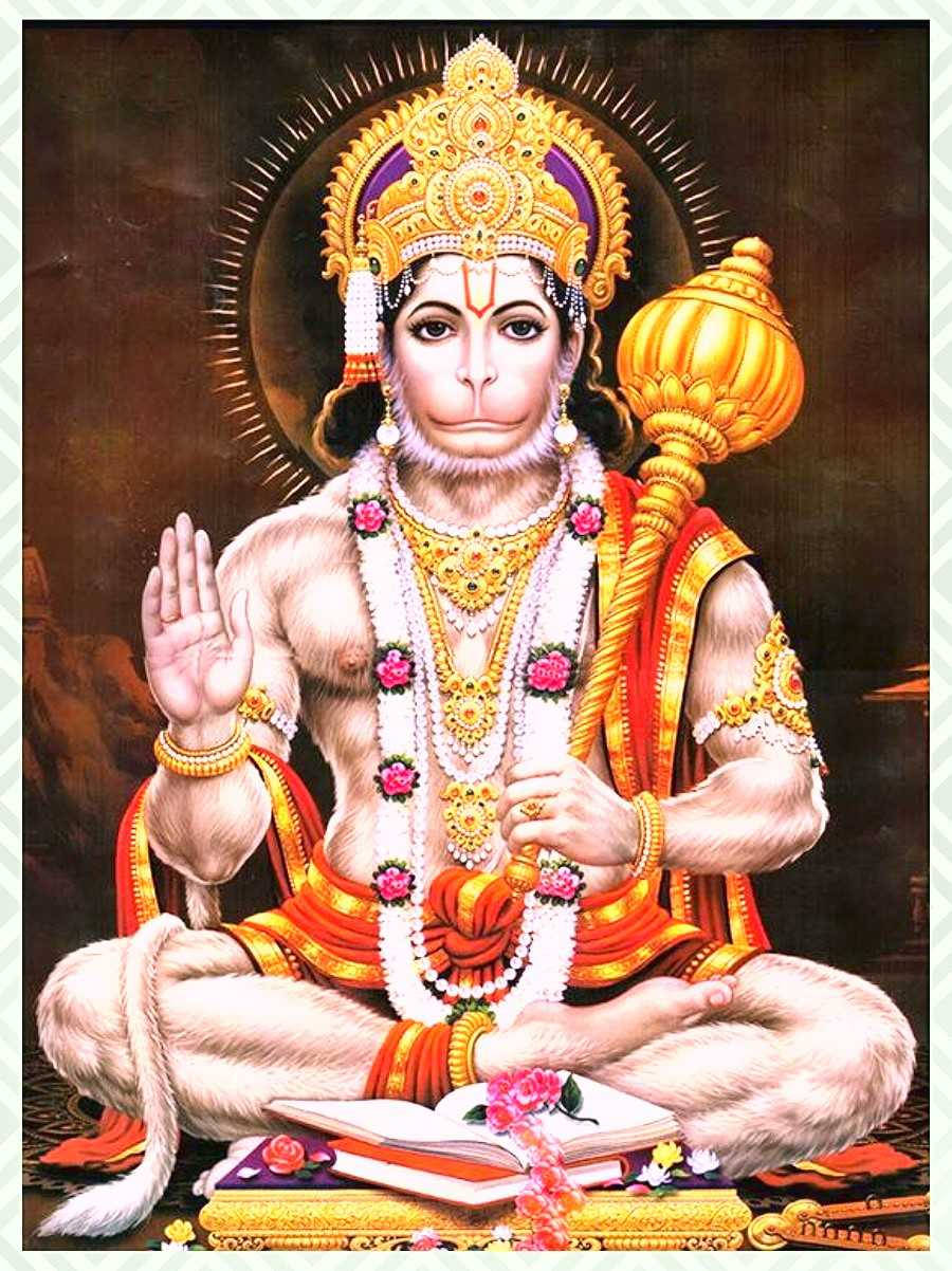 Lord Hanuman Portrait Hd Background
