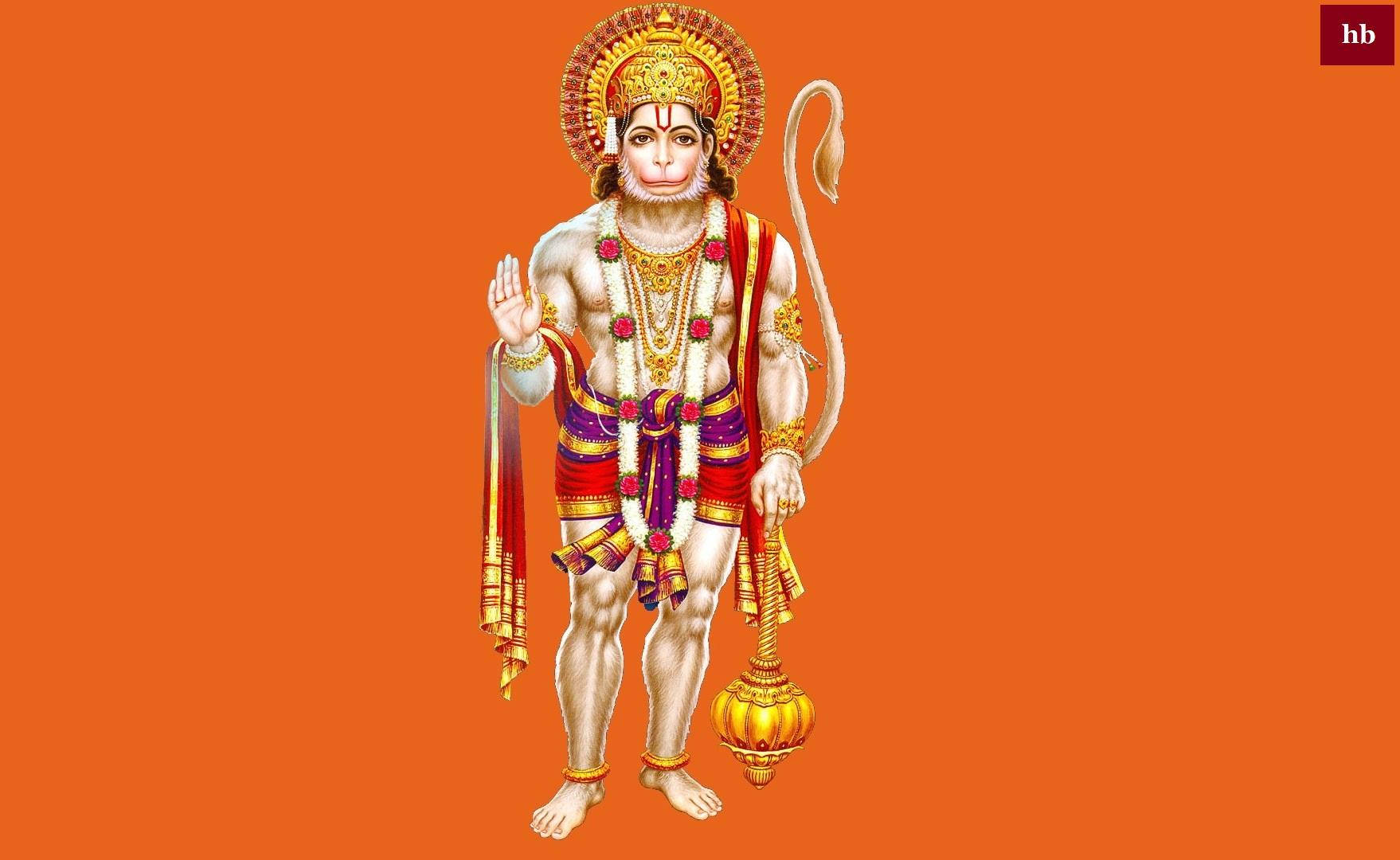 Lord Hanuman Standing In Royal Garments Hd