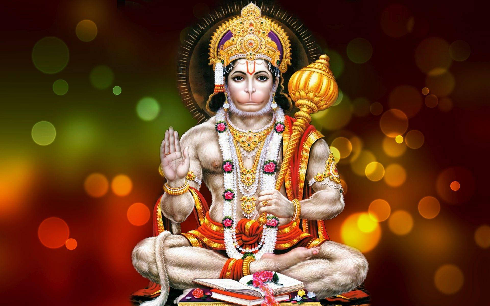 Lord Hanuman With Crown And Scepter Hd