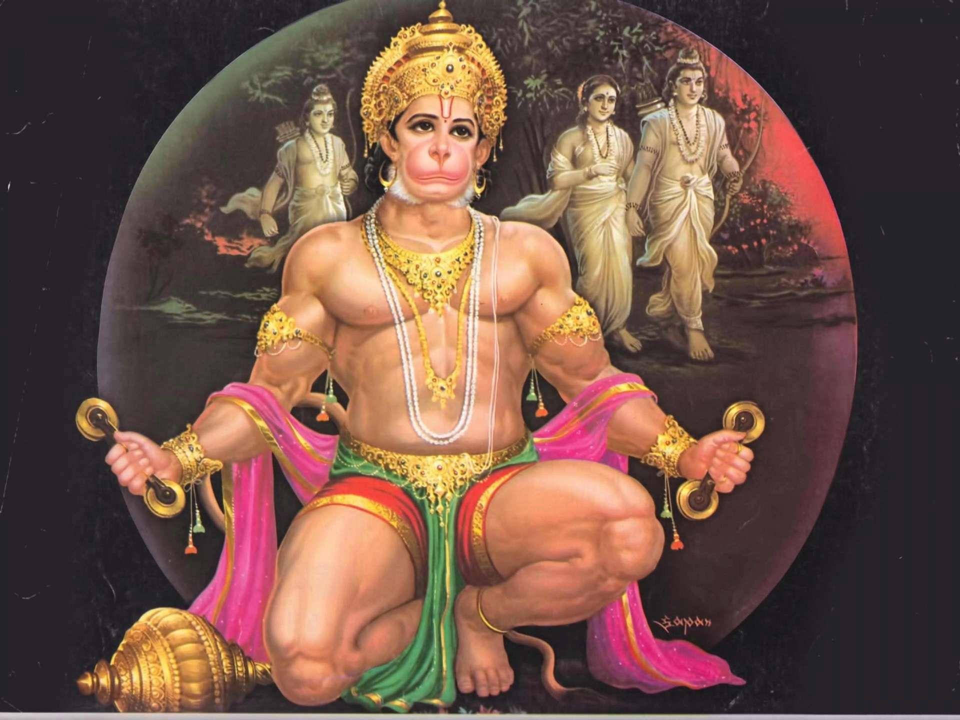 Lord Hanuman With Ramayana Characters Hd