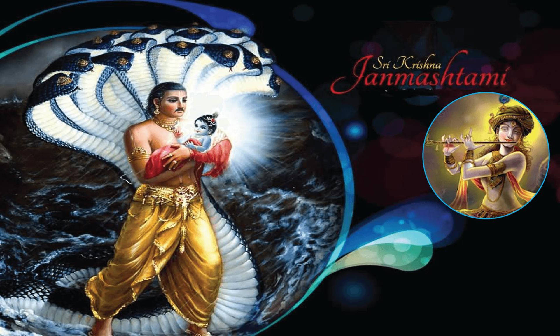 Lord Krishna 4k Janmashtami Digital Art Background