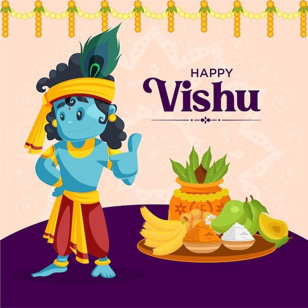 Lord Krishna Offerings For Vishu Festivity