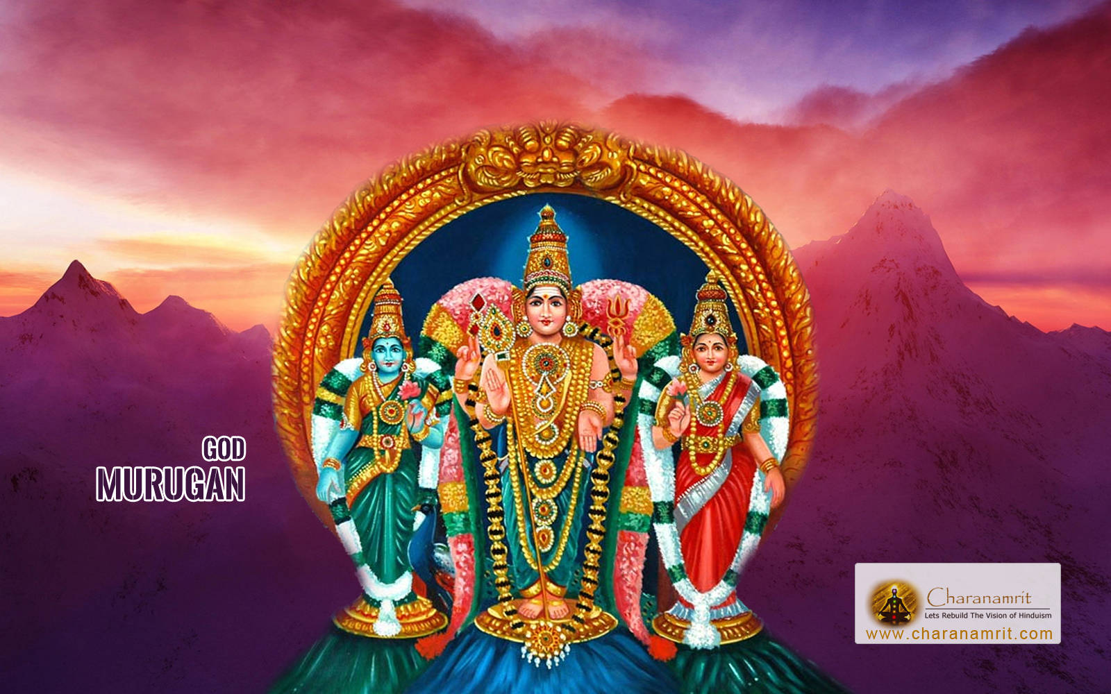 Lord Murugan With His Two Wives