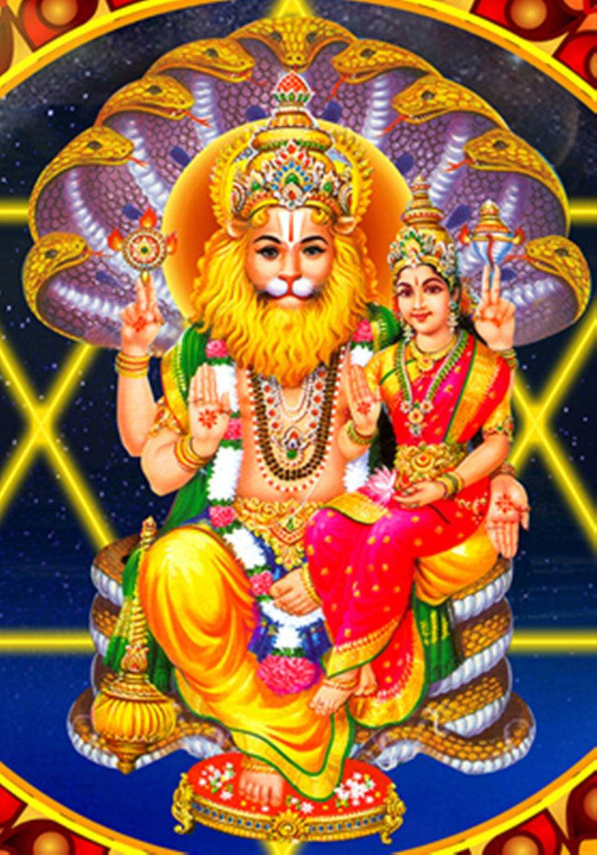 Lord Narasimha Abstract Art Background