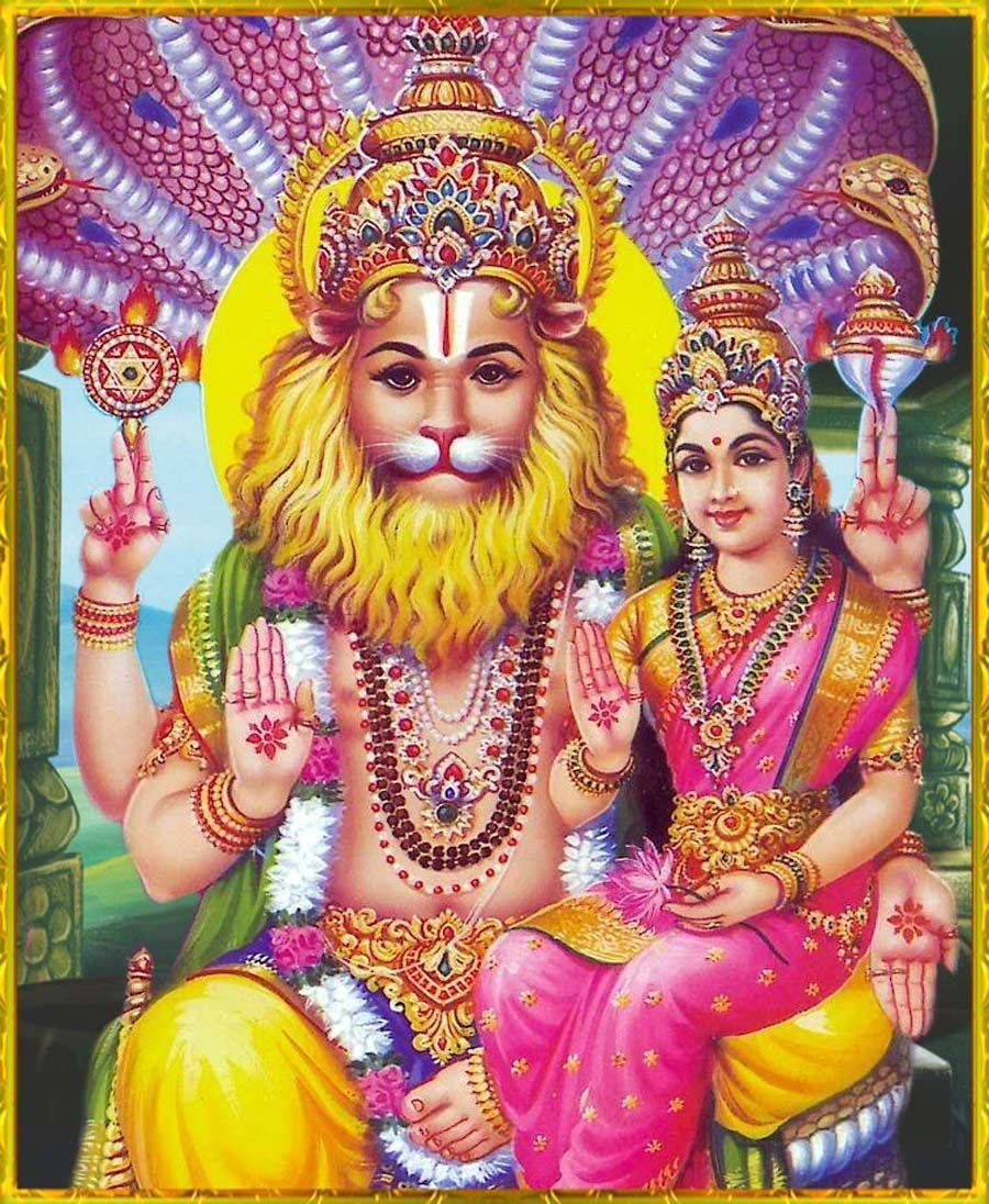 Lord Narasimha And Lakshmi