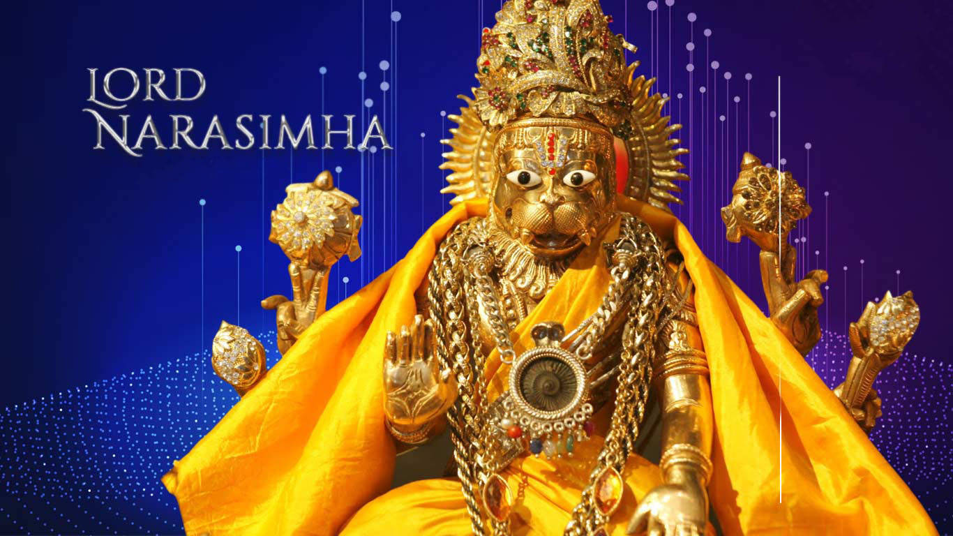 Lord Narasimha Digital Art Background