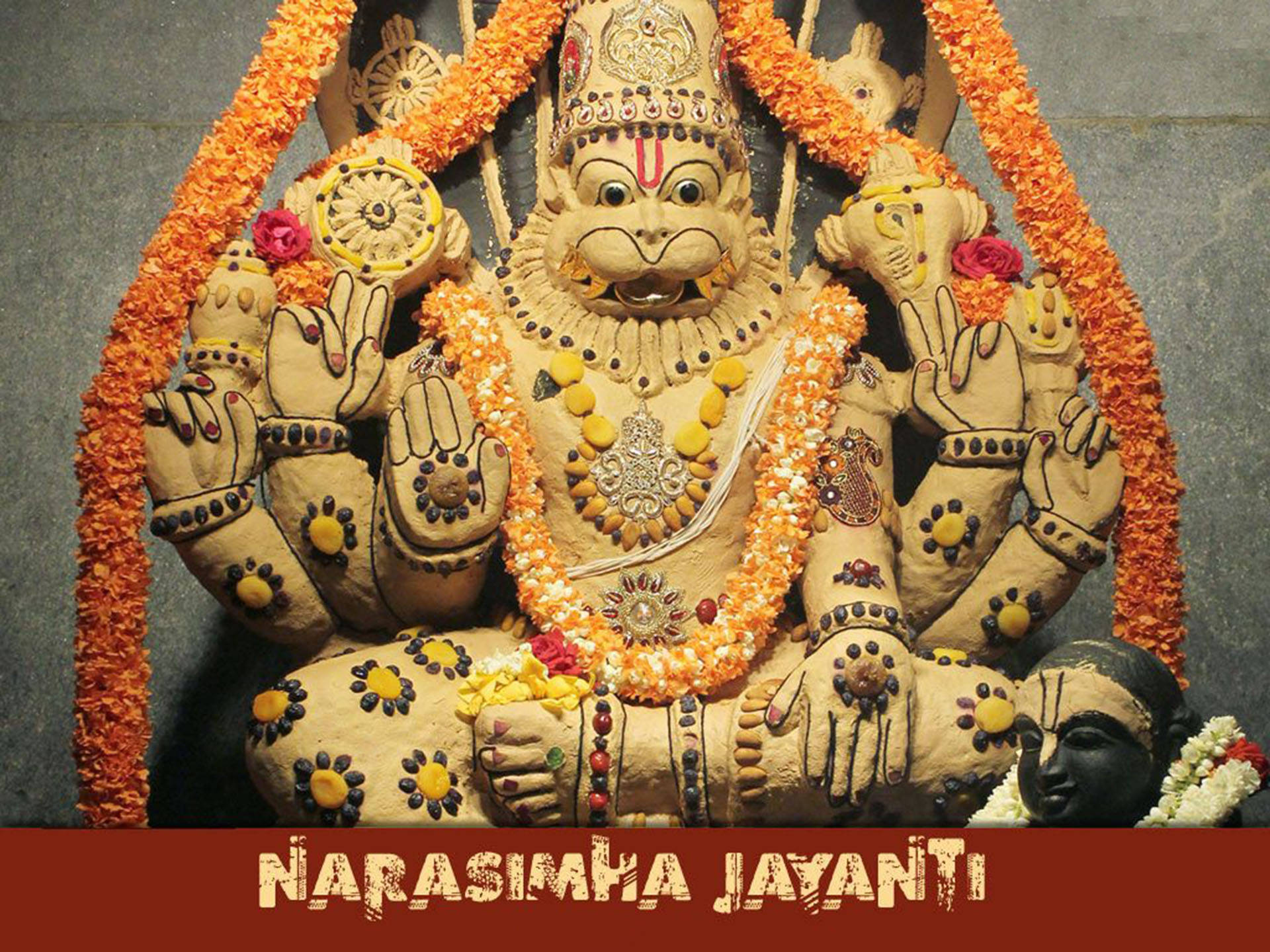 Lord Narasimha Sculpture Background