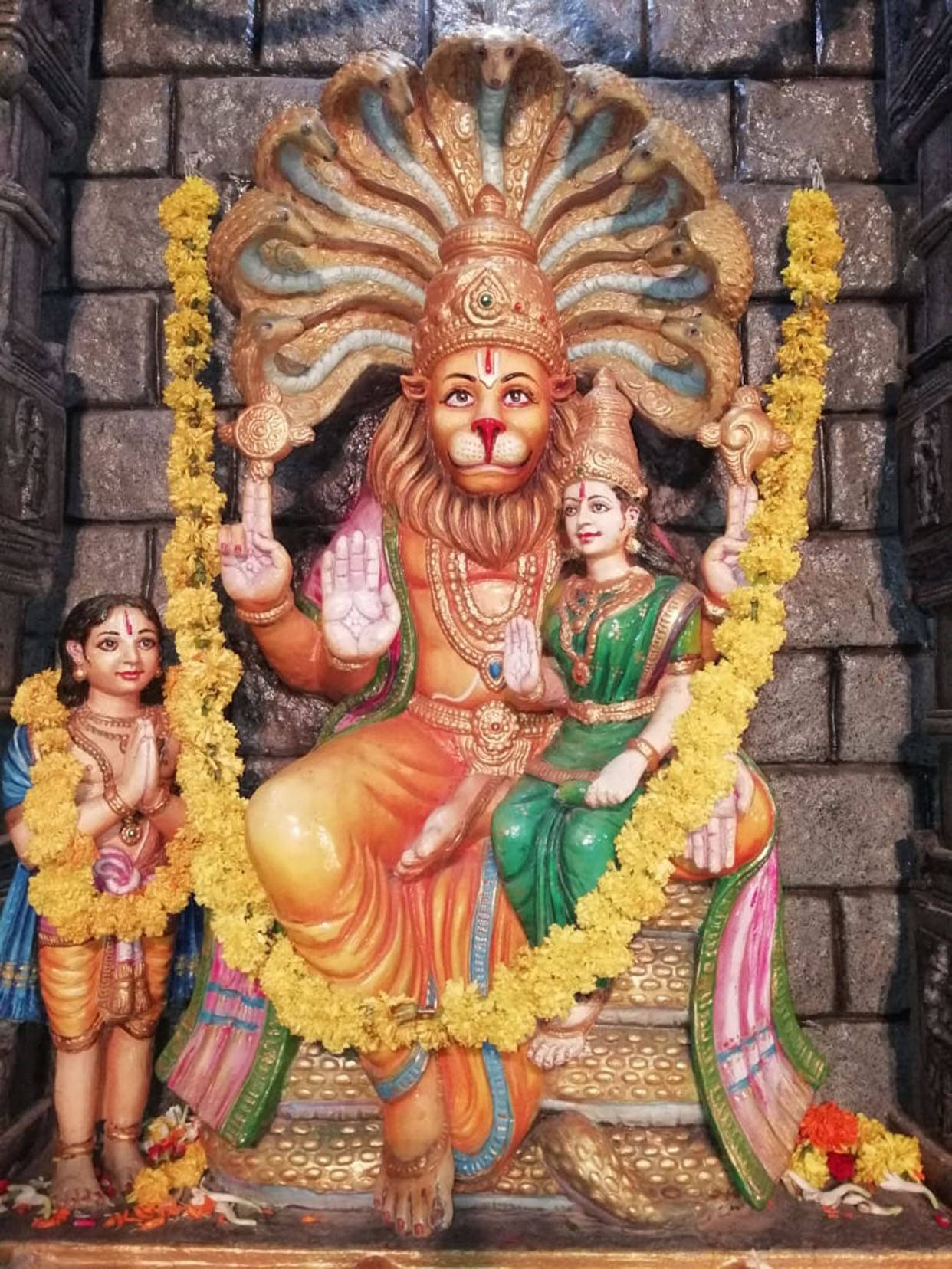 Lord Narasimha Sculpture In Hyderabad Background