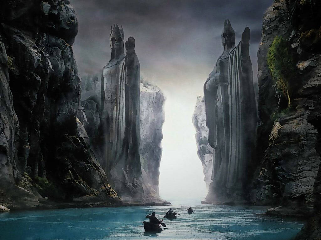 Lord Of The Rings Landscape Boating Background