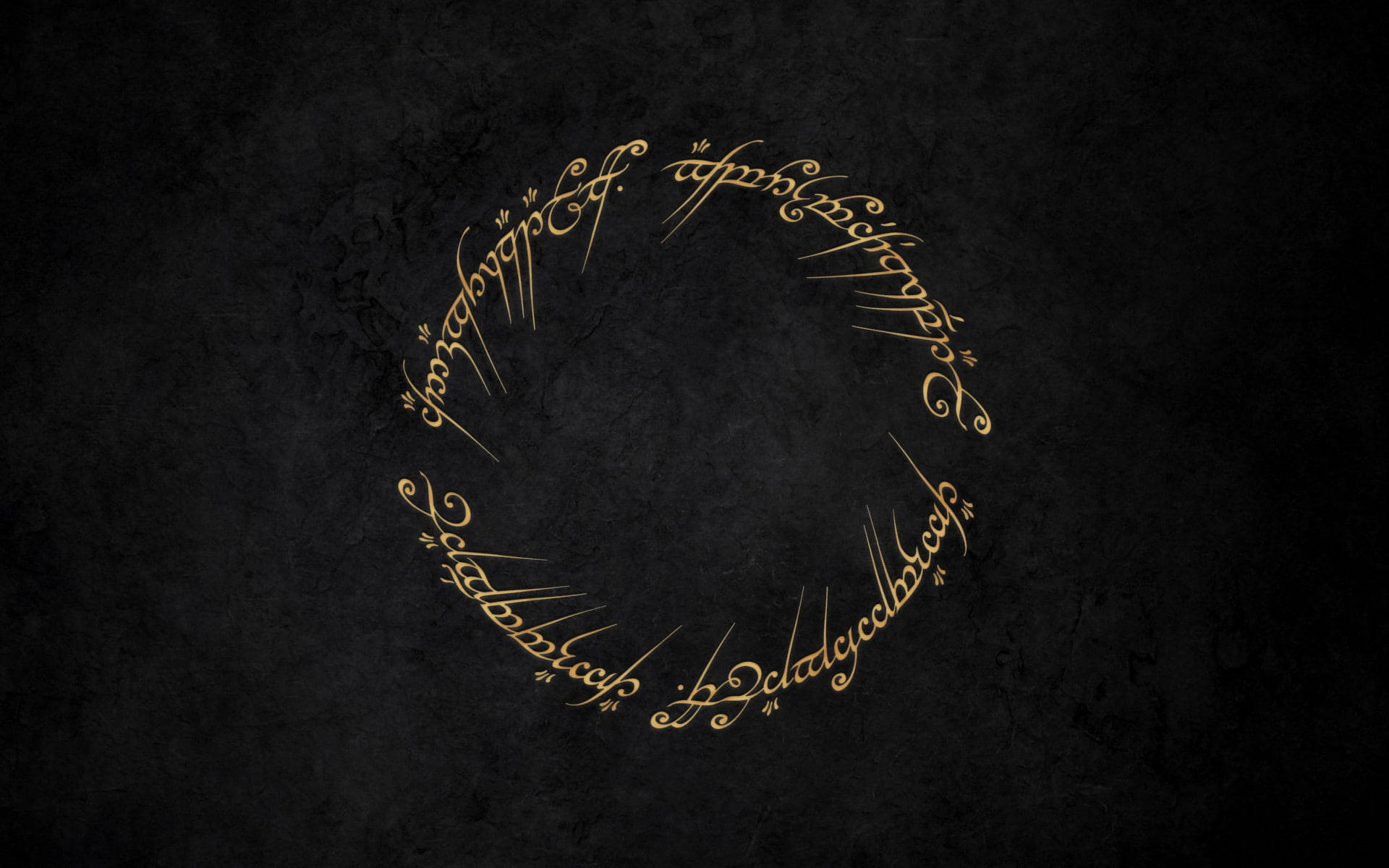 Lord Of The Rings Landscape Golden Texts Background