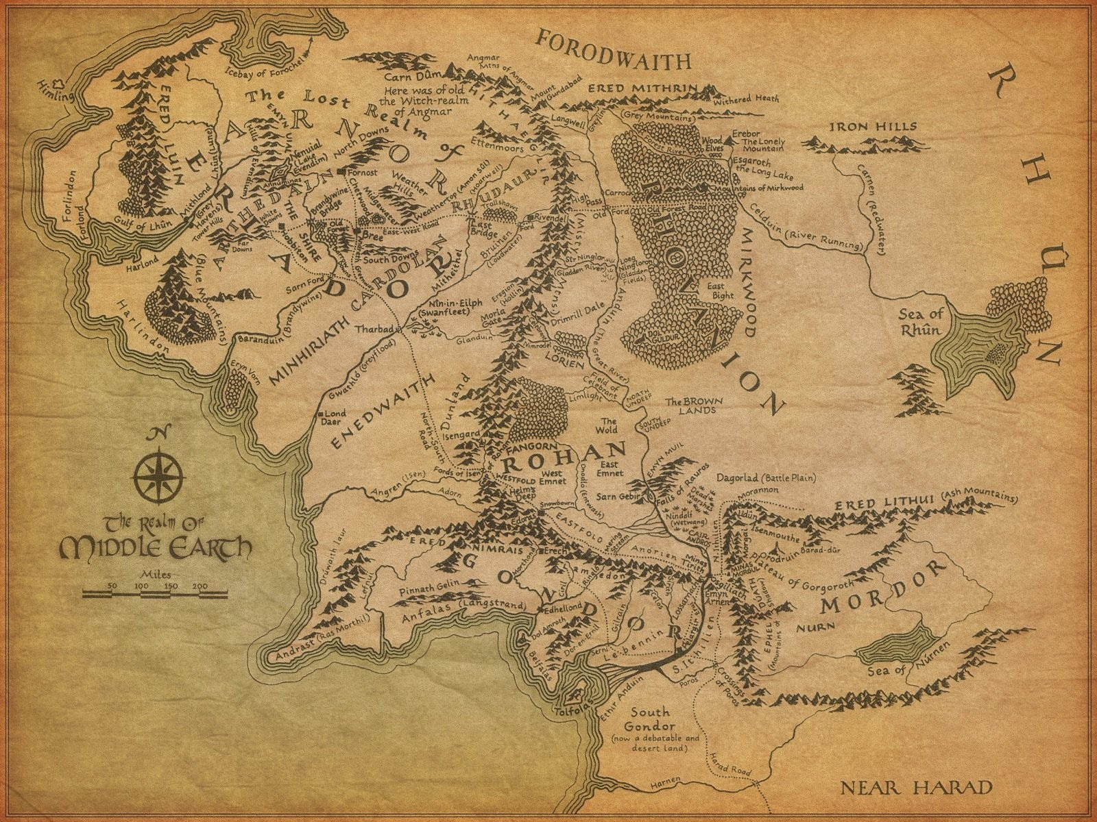 Lord Of The Rings Landscape Middle Earth Map Background