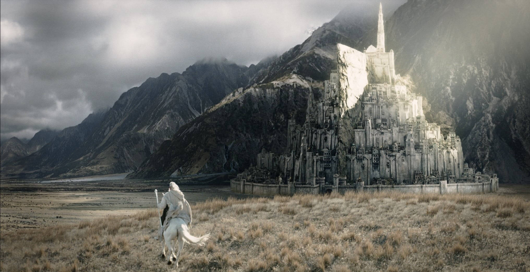 Lord Of The Rings Landscape White Horse Background