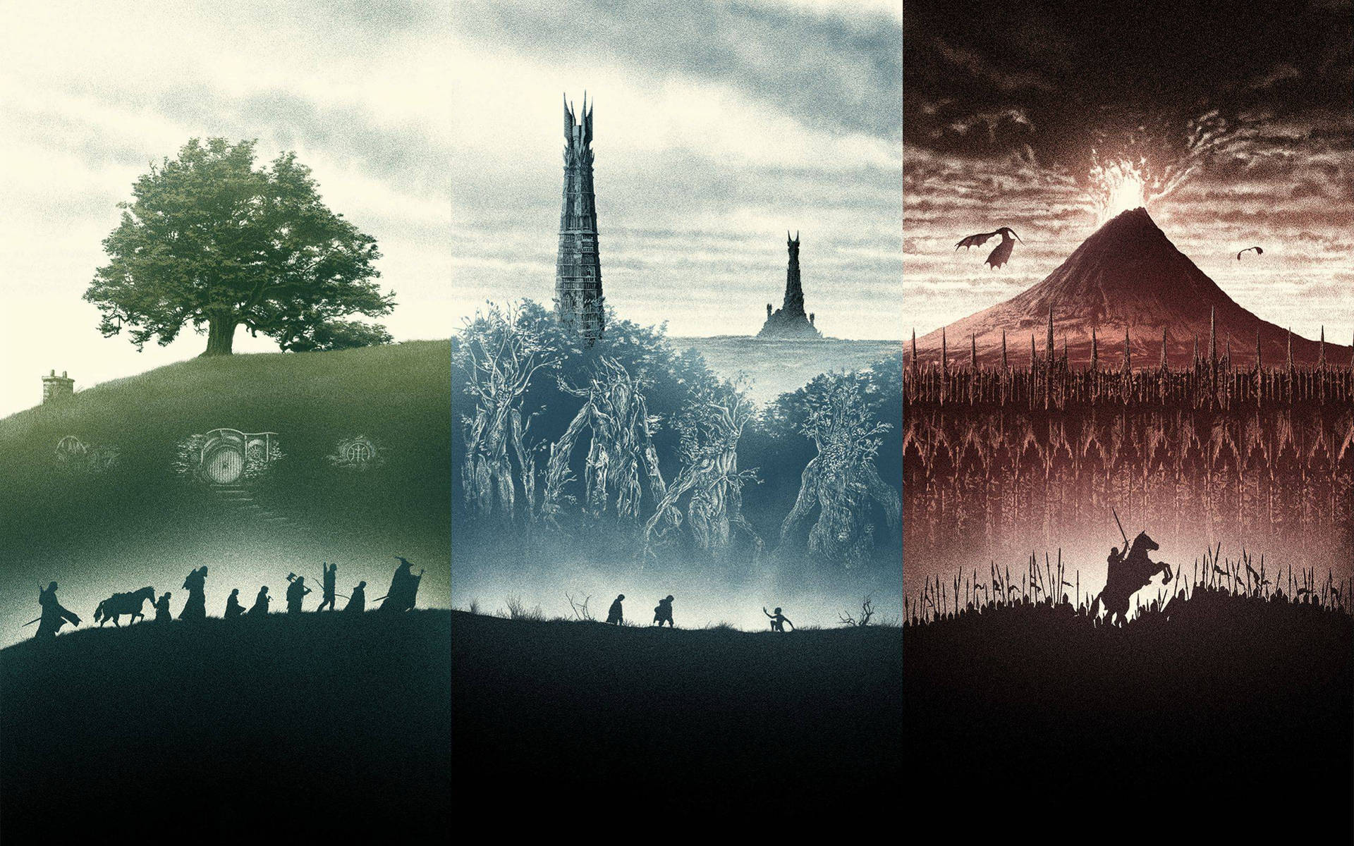 Lord Of The Rings Lotr Tricolor Background