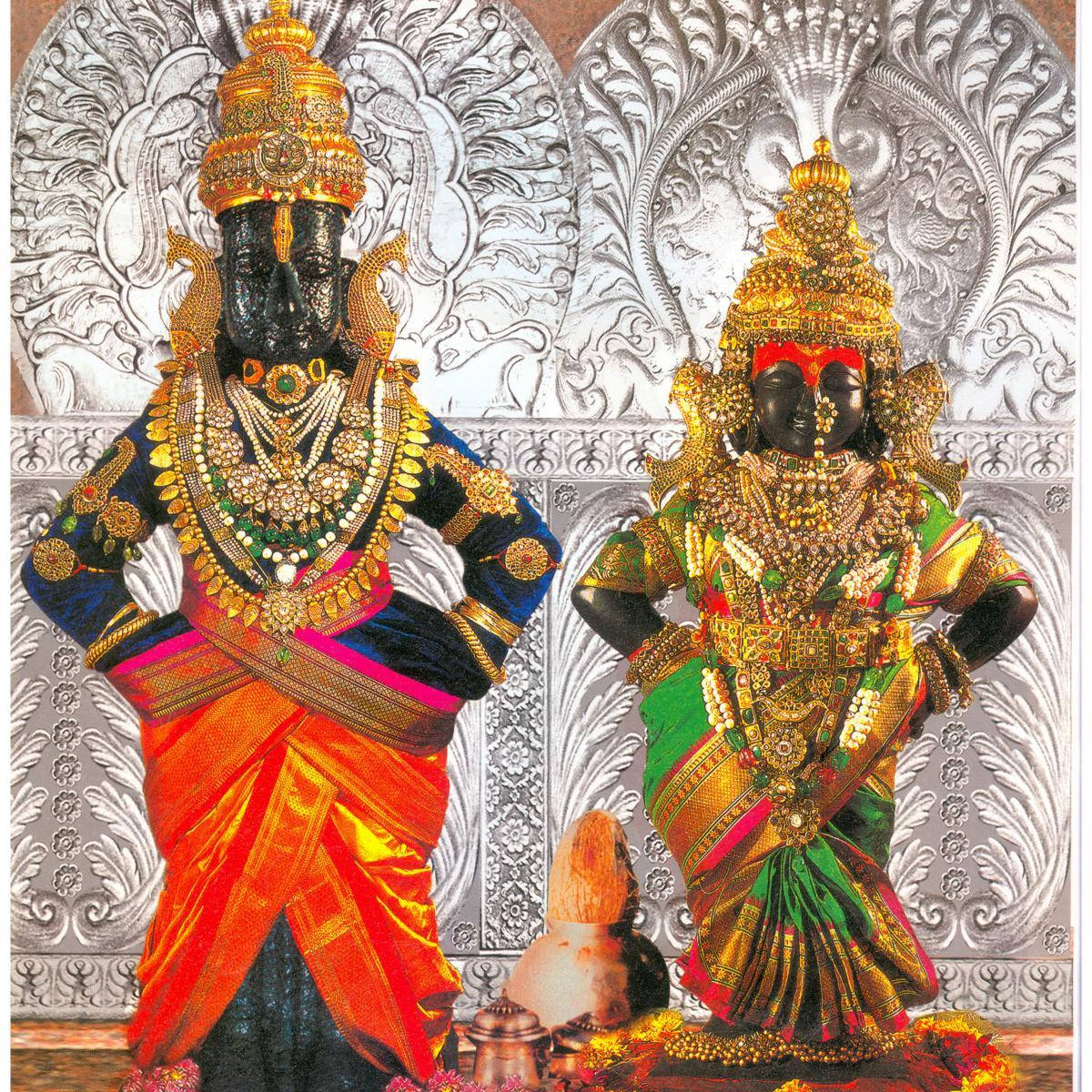 Lord Pandurang And Rukmini Vintage Statues