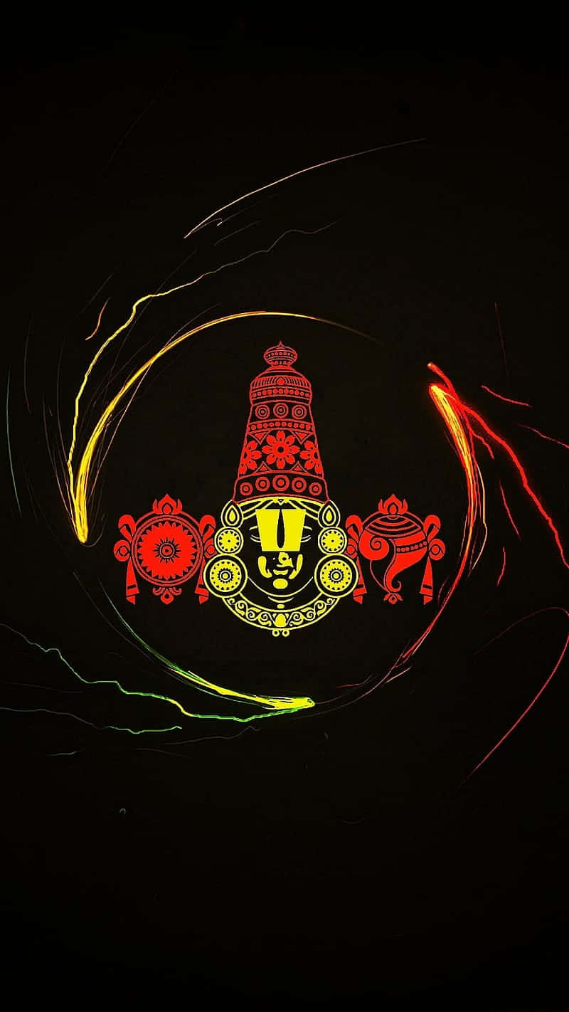 Lord Perumal Neon Art Background