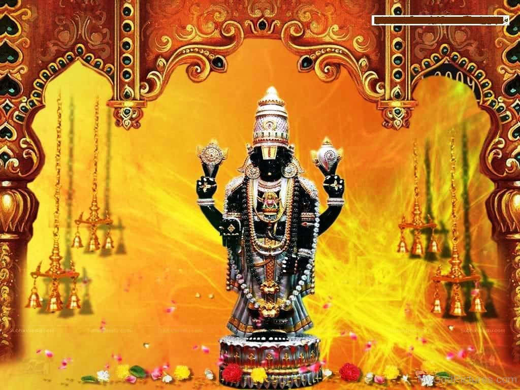 Lord_ Perumal_ Statue_in_ Temple_ Decor Background