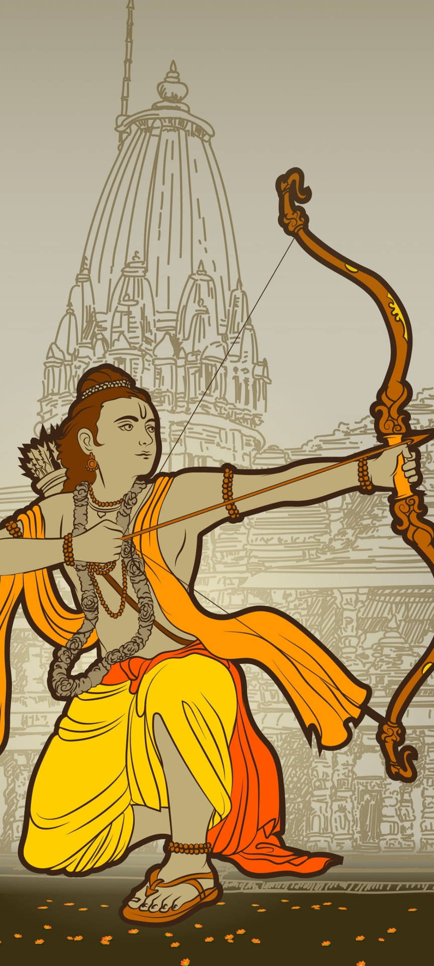 Lord Rama Colored Drawing