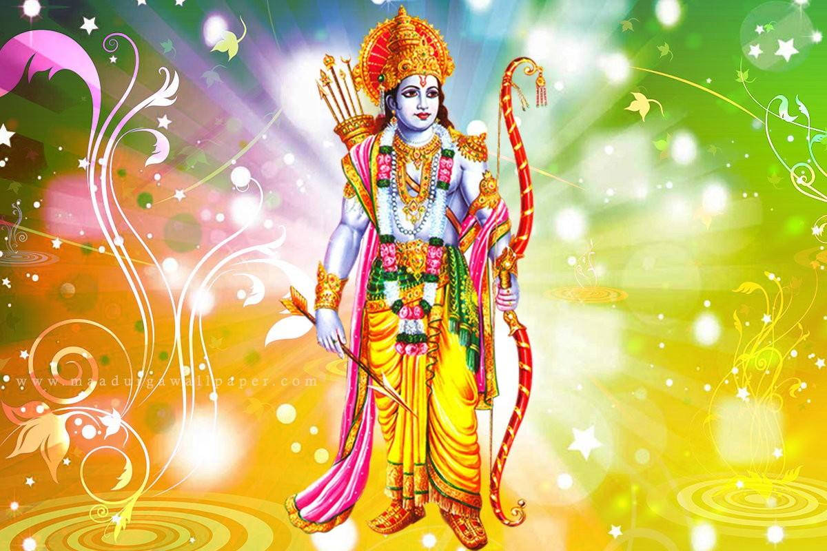 Lord Rama Floral Art Background