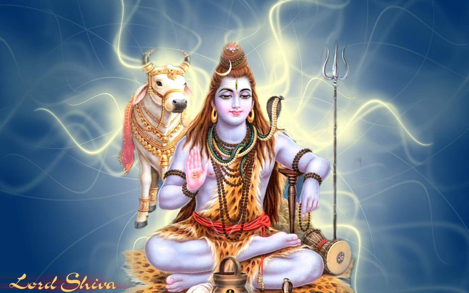 Lord Shiva 4k Glowing Background