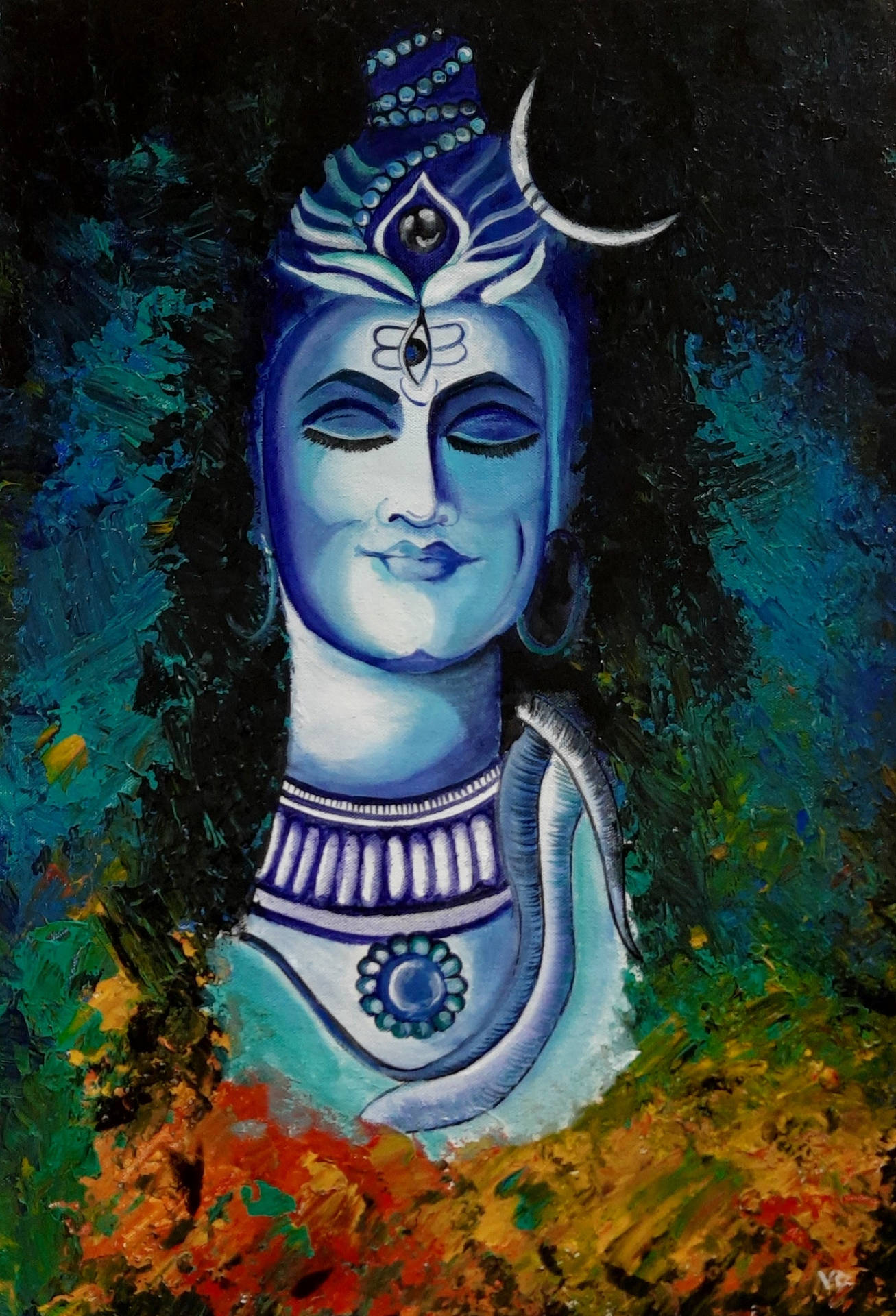 Lord Shiva Art Portrait Background