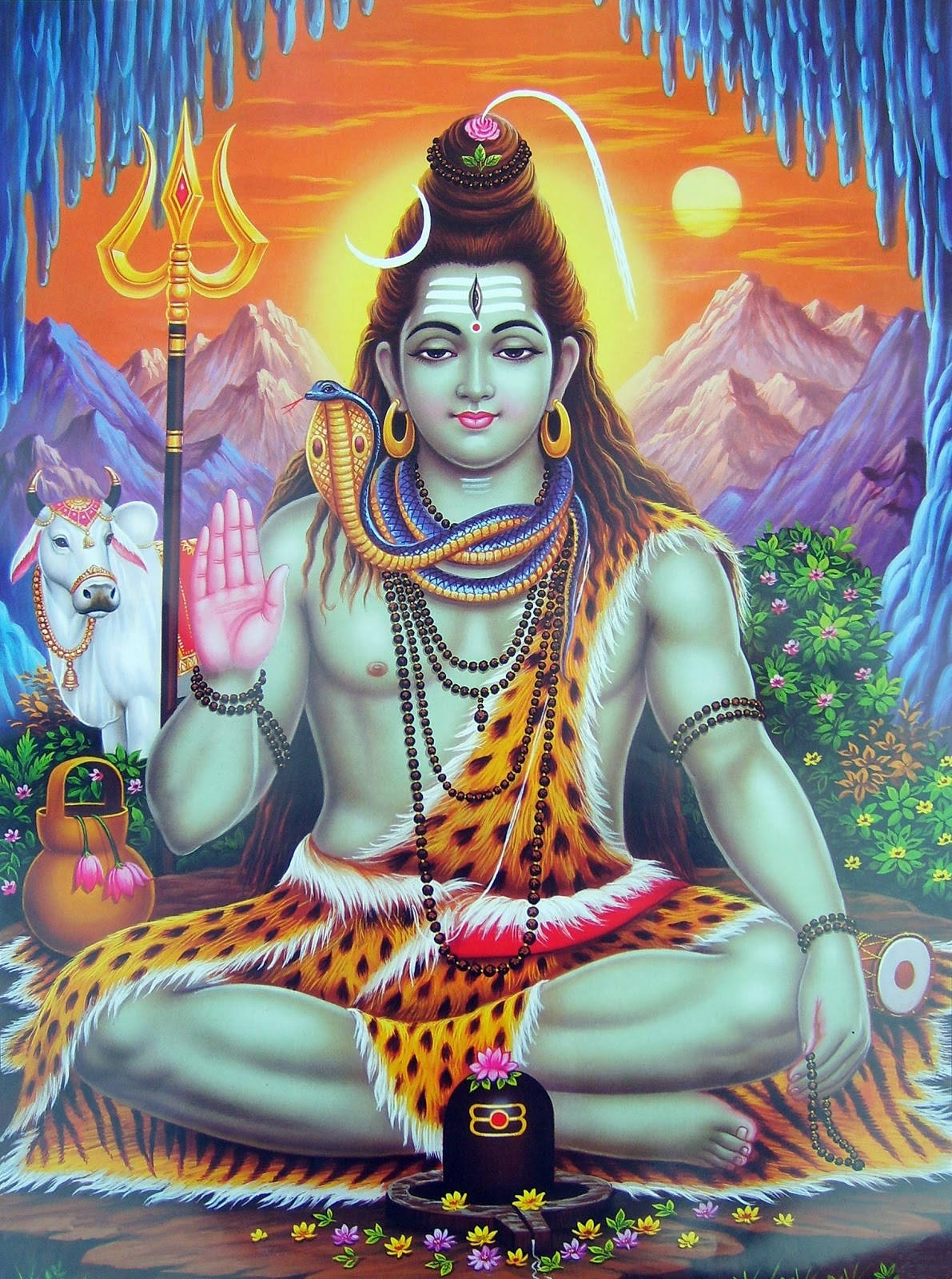 Lord Shiva Bholenath Colorful Art 3d