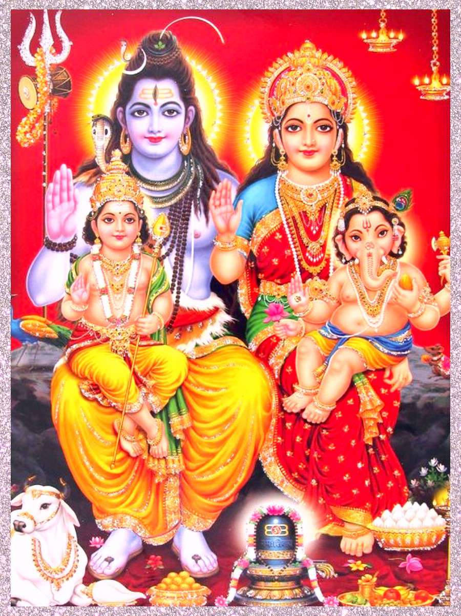 Lord Shiva Family Hindu Gods Background