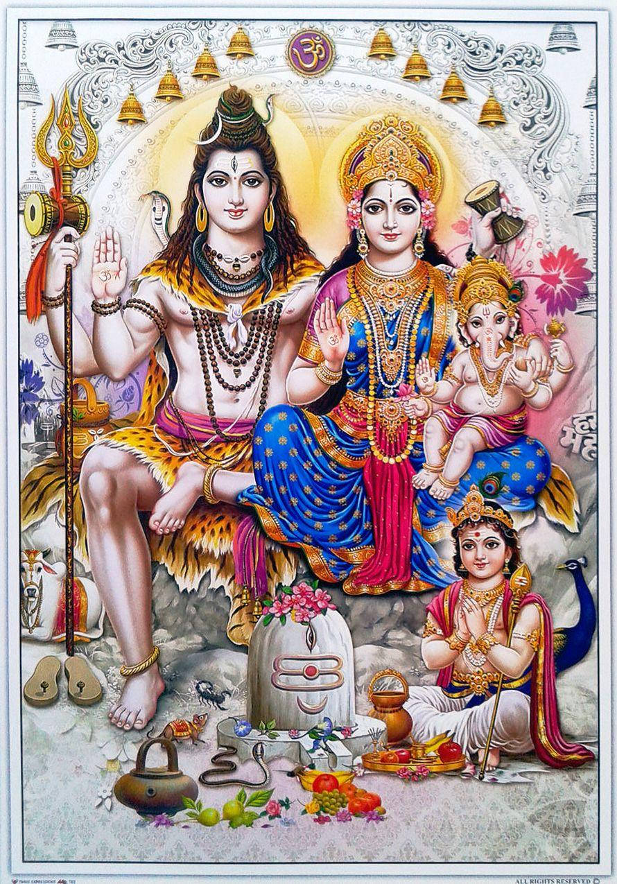 Lord Shiva Family With Altar