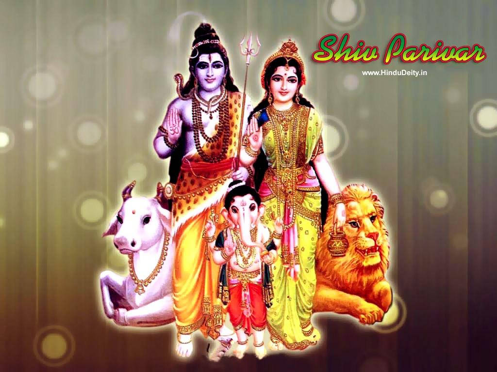 Lord Shiva Family With Animals