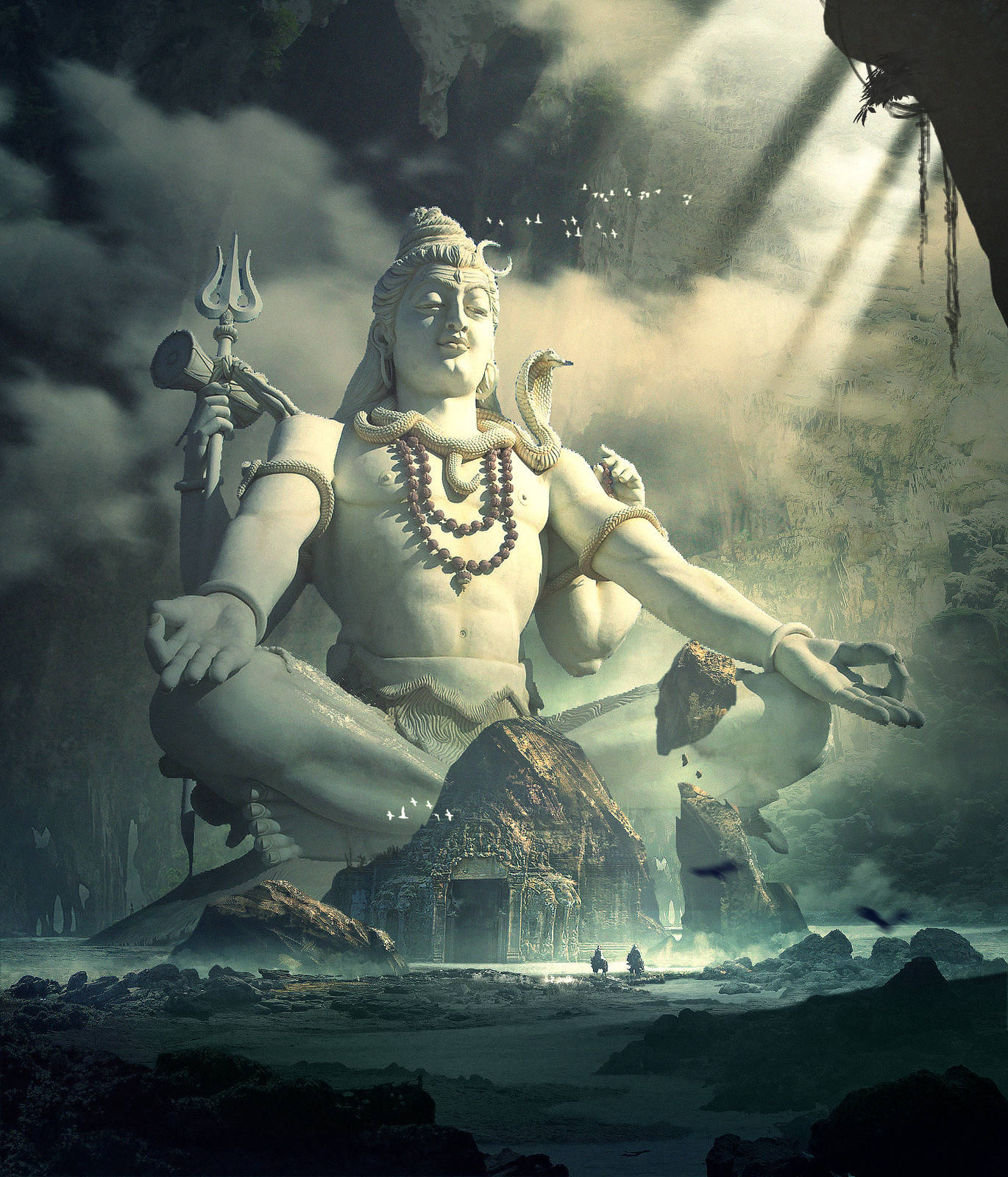 Lord Shiva Giant Statue Background