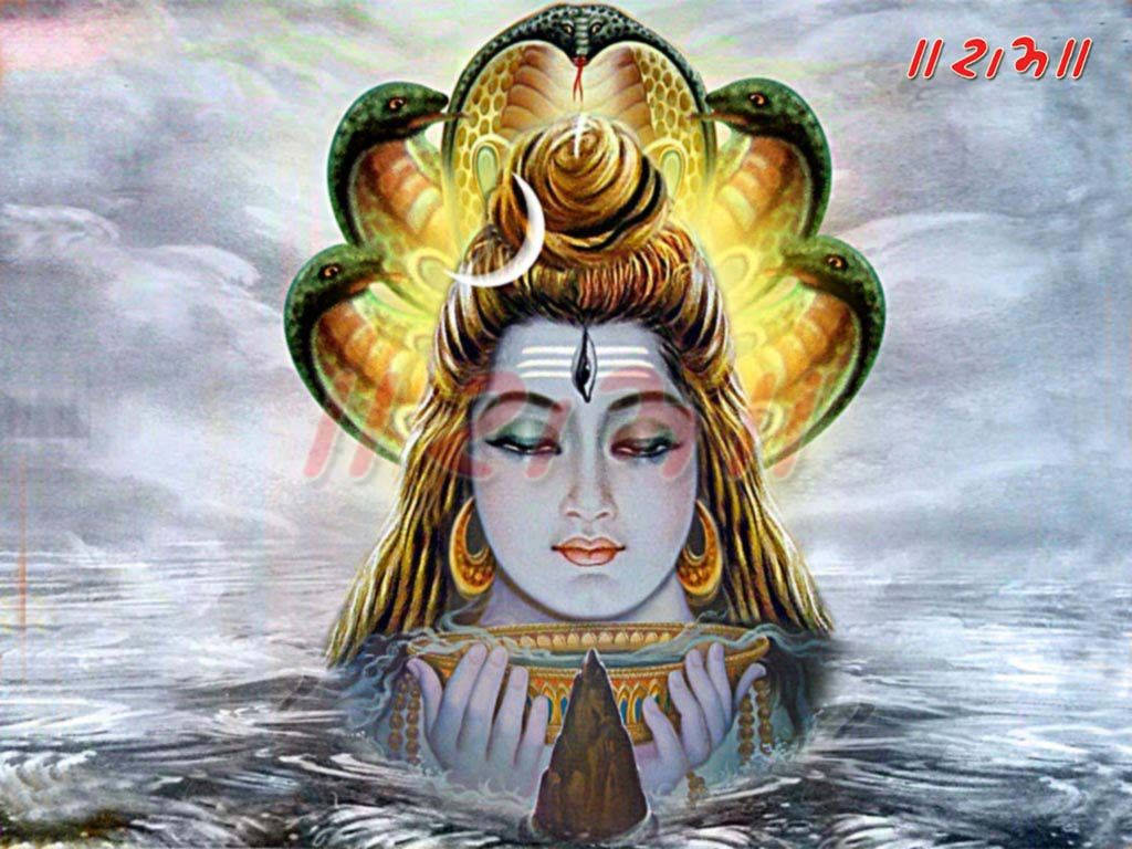 Lord Shiva Golden Bowl Background