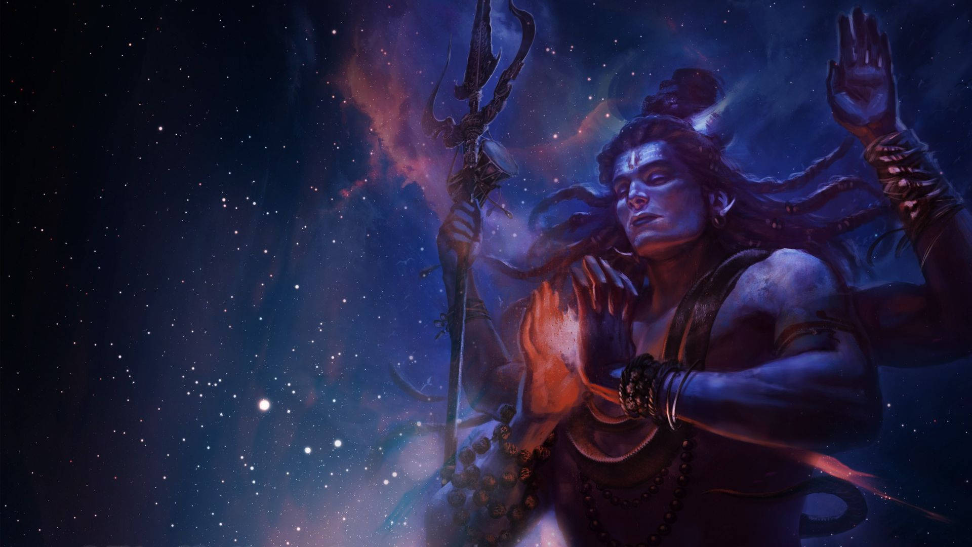 Lord Shiva Hd In Galaxy Background