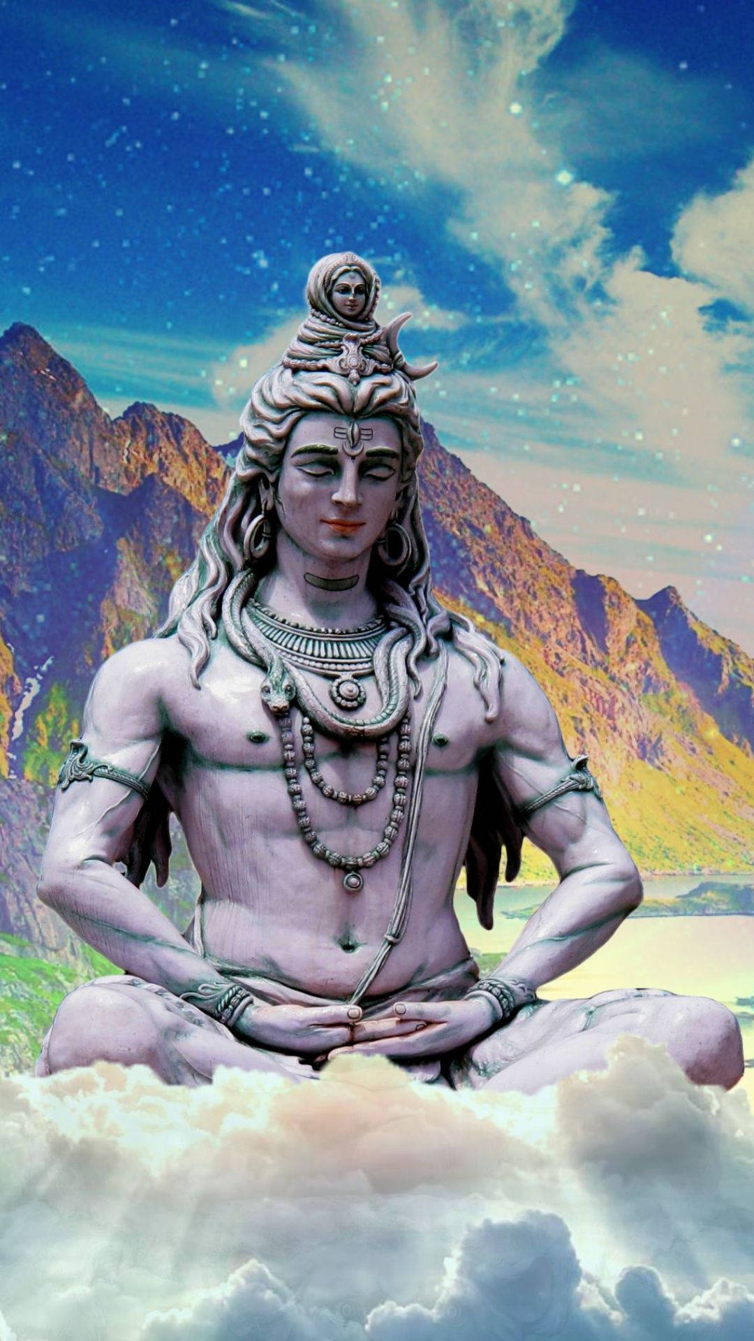 Lord Shiva Hd On Mountain Background
