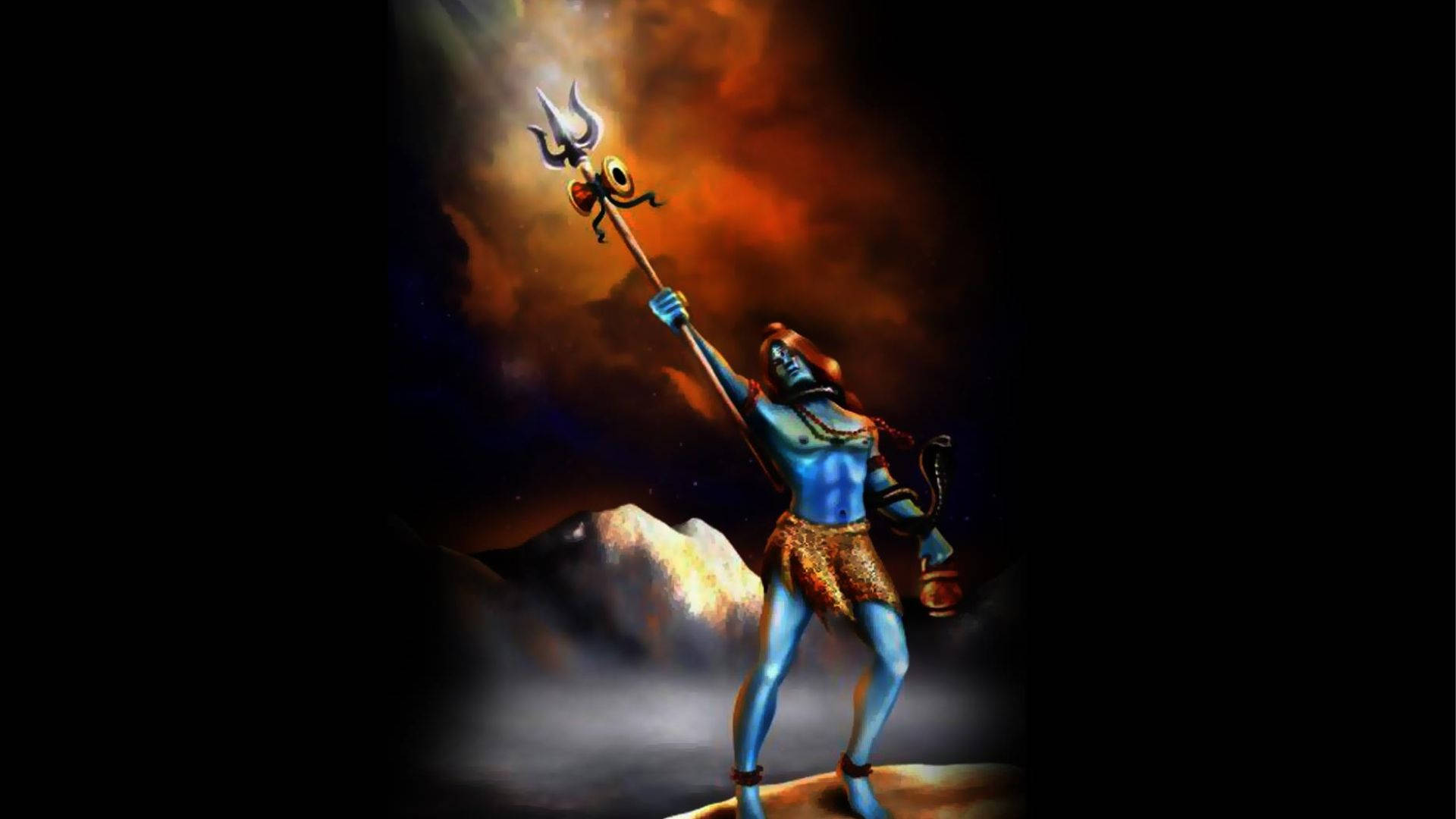 Lord Shiva Hd Raising The Trident Background