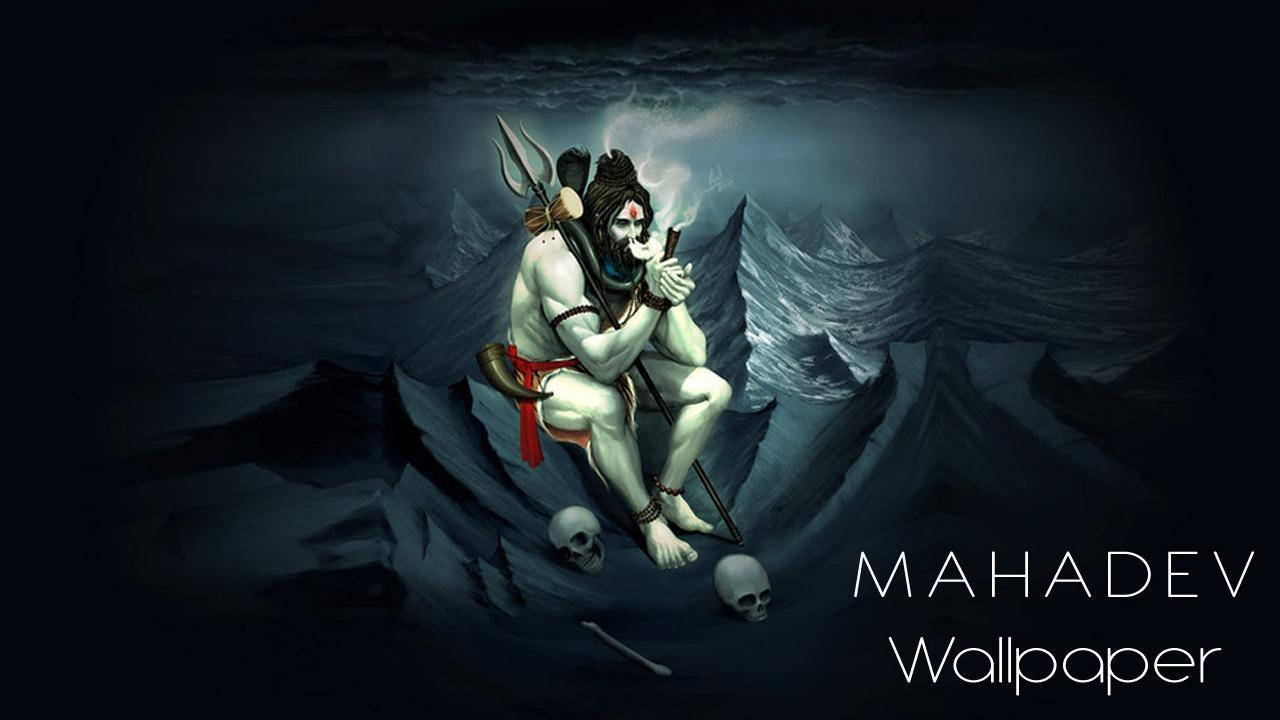 Lord Shiva In Mountain Background
