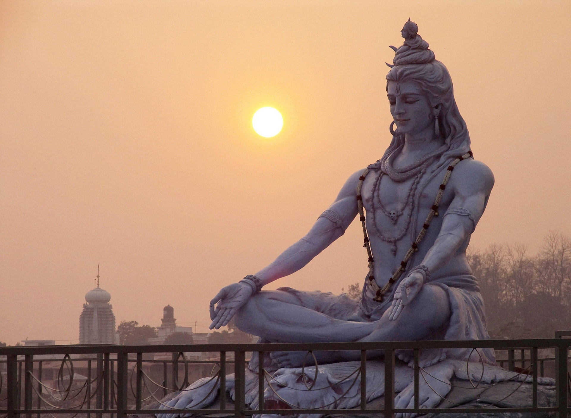 Lord Shiva In Sunlight Background
