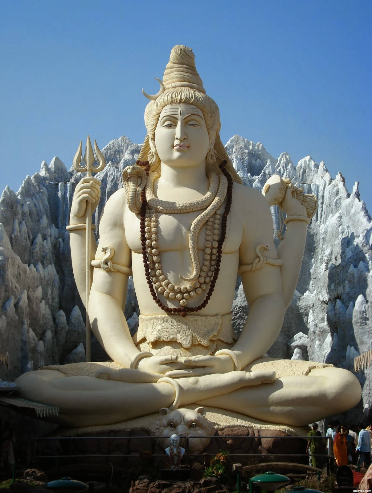 Lord Shiva Large Stone Sculpture Background