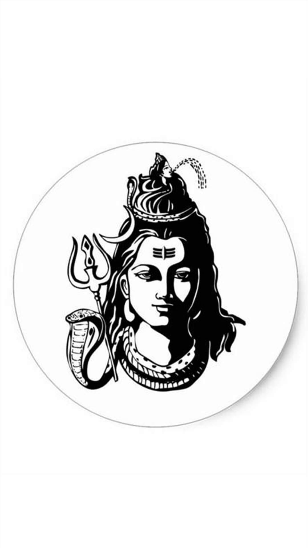 Lord Shiva Mobile Black And White Portrait