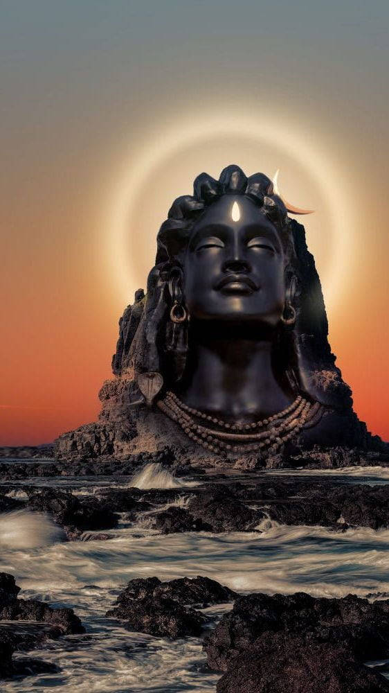 Lord Shiva Mobile Giant Bust Background