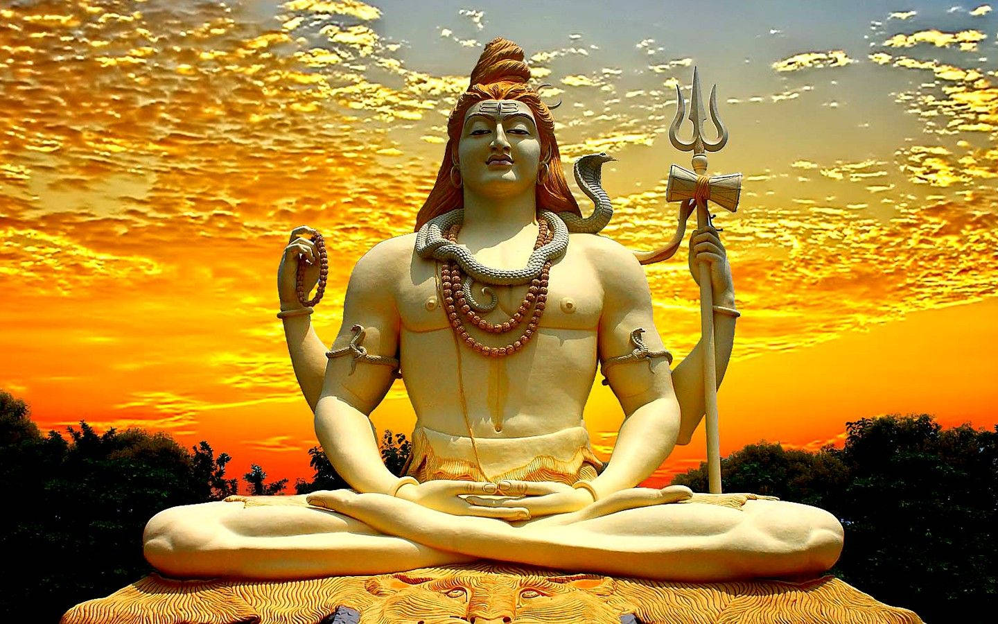 Lord Shiva Orange Skies