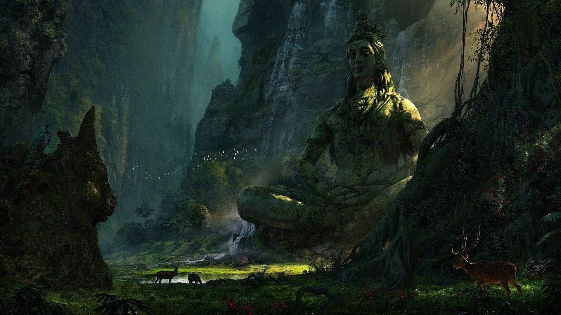 Lord Shiva Ruins Background