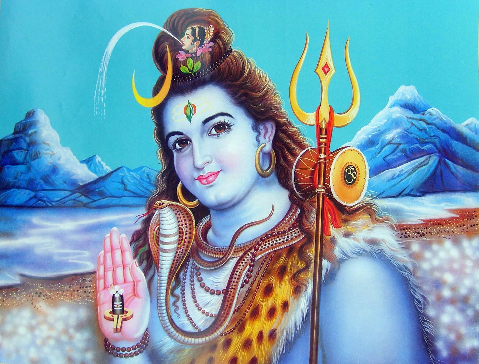 Lord Shiva Sea Mountains Background