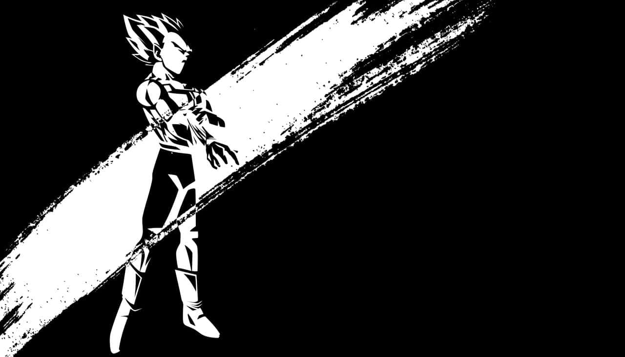 Lord Vegeta In Black And White Background