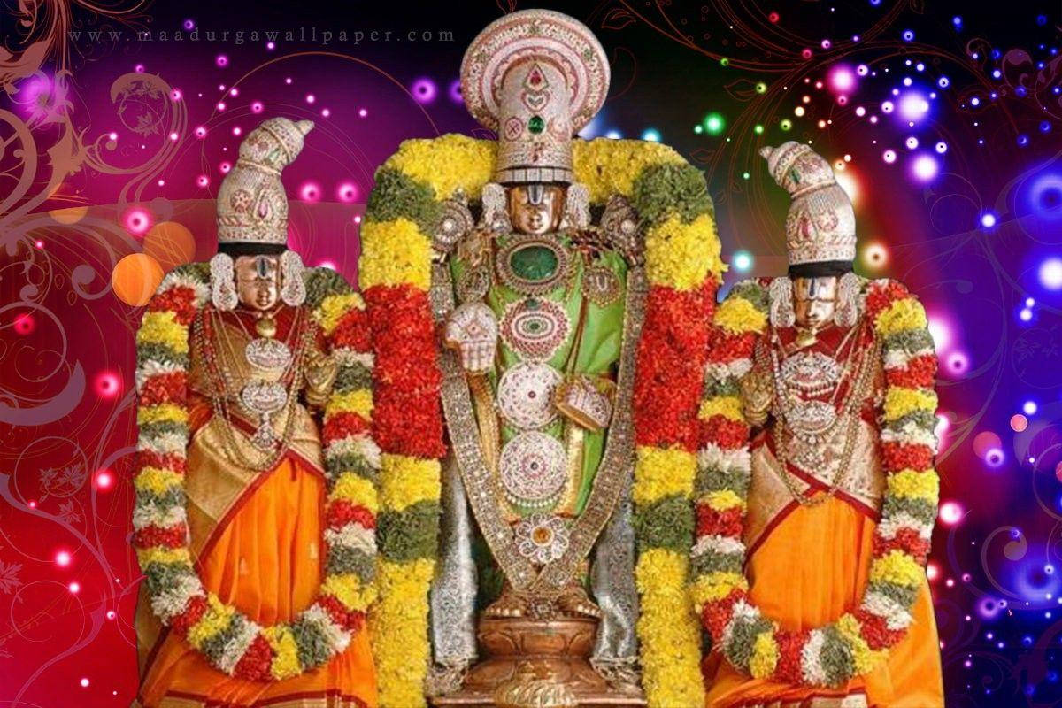 Lord Venkateswara 4k With Lakshmi And Bhumi Background